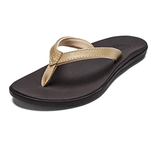 OLUKAI Ho'opio Girls' Sandals, Quick-Dry Flip-Flop, Bubbly/Black, 9 Big Kid