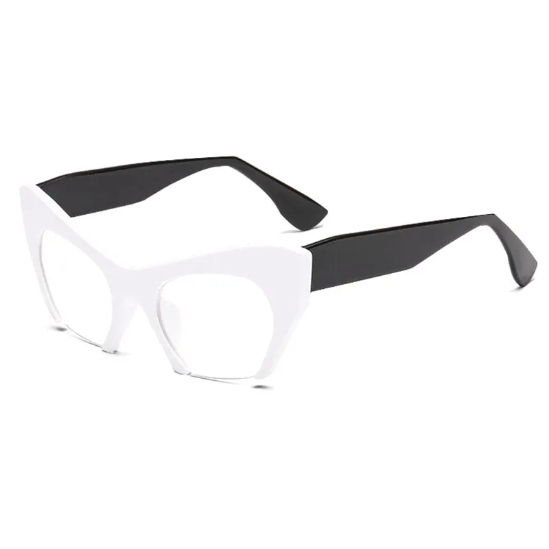 Retro Anti Geometric Half Frame Cat Eye Optical Glasses