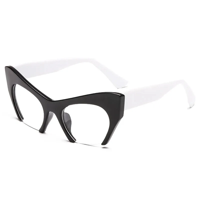 Retro Anti Geometric Half Frame Cat Eye Optical Glasses