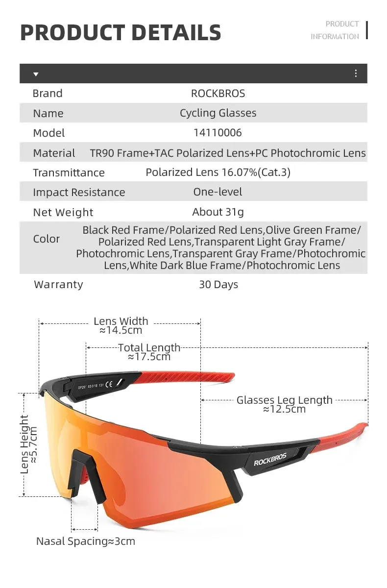 ROCKBROS Photochromic Cycling Glasses